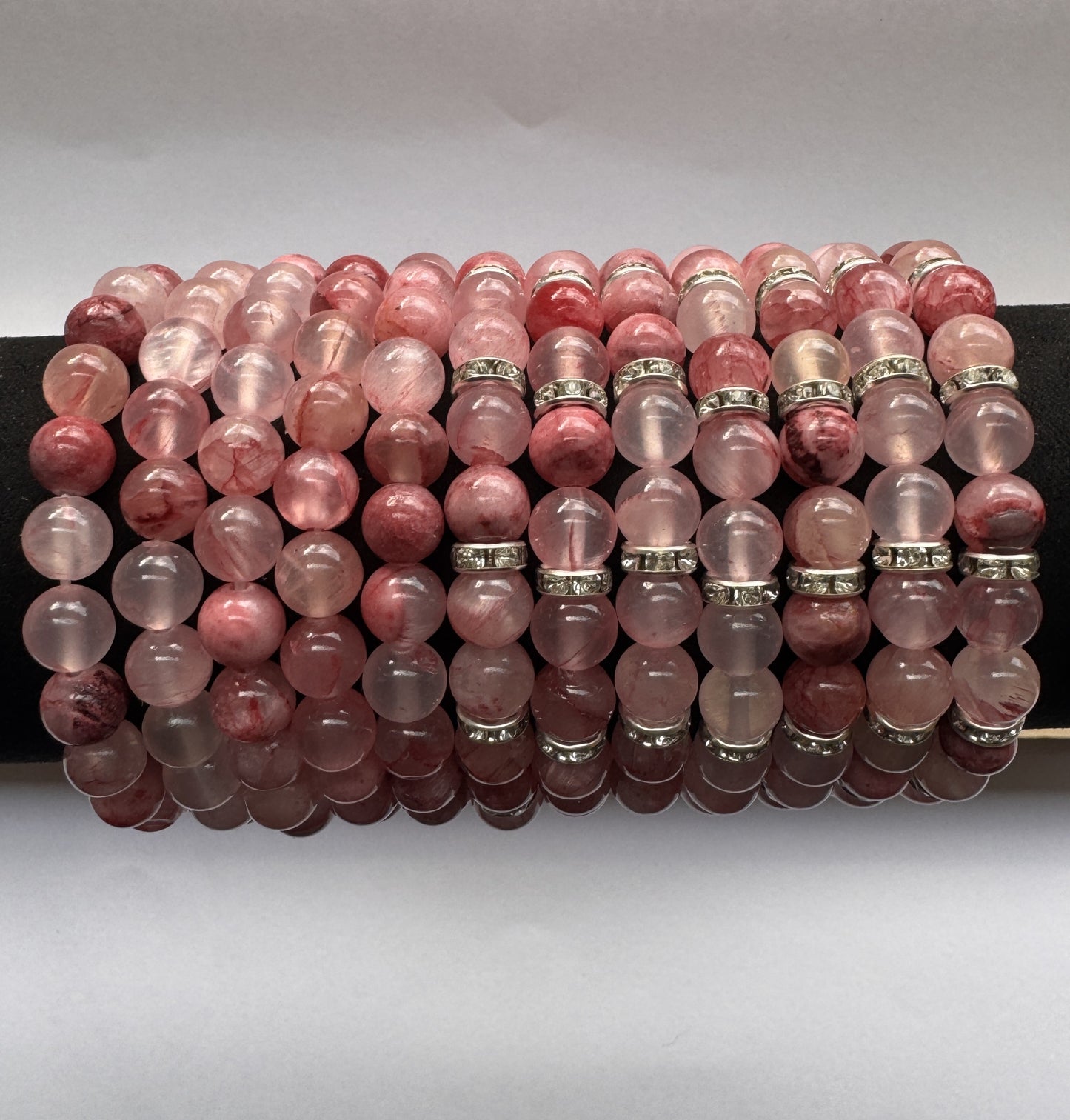 Diamante Rose Quartz X Pink Jade Bracelet