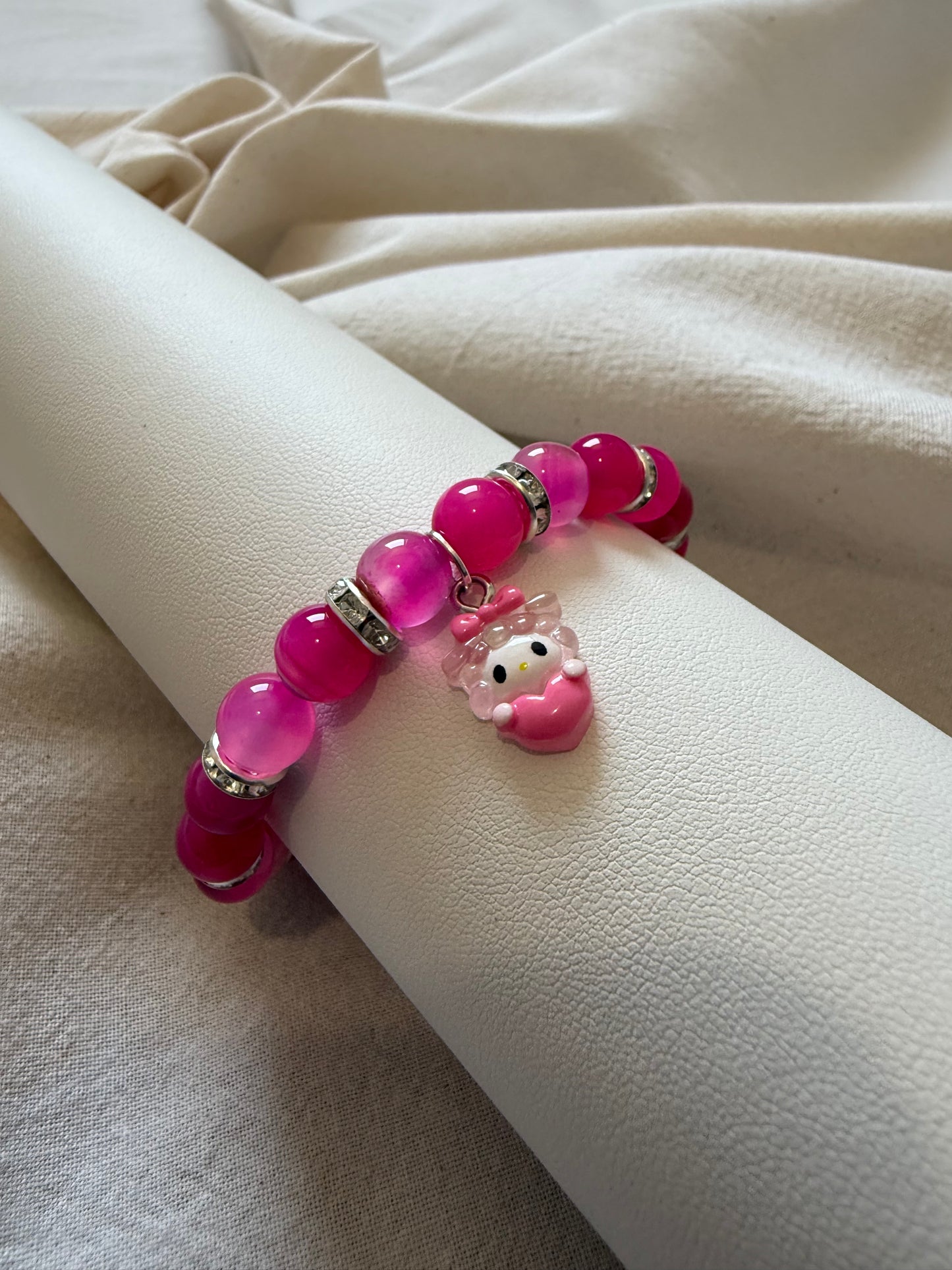 Hello Kitty & Friends Pink Agate Bracelet