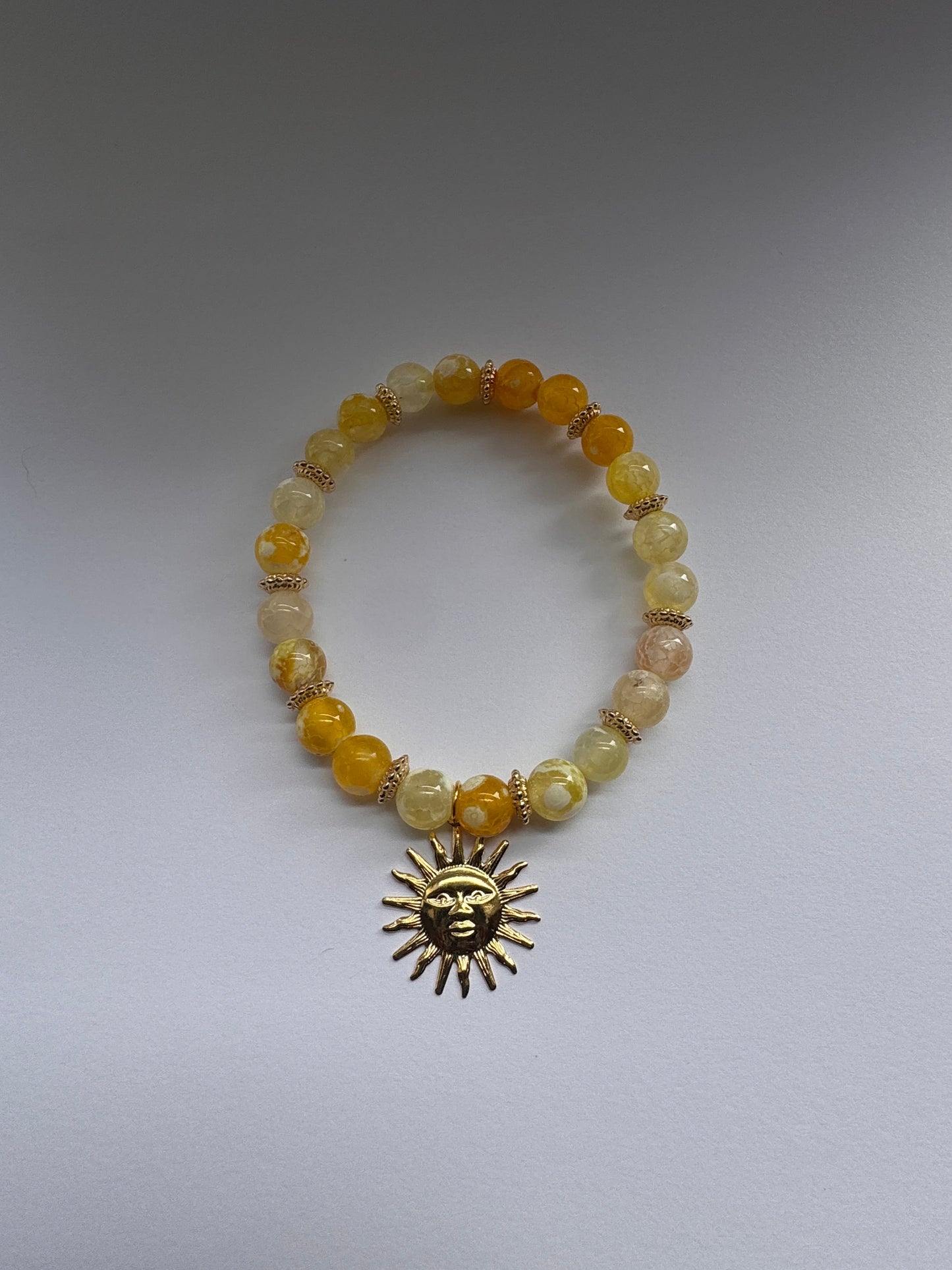 Celestial Sun Yellow Agate Bracelet