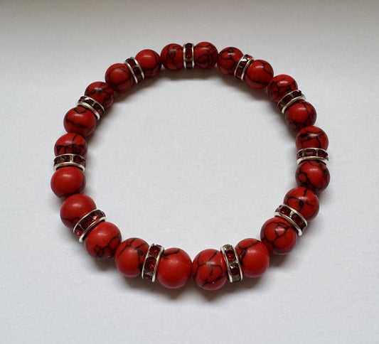 Diamante Red Howlite Bracelet