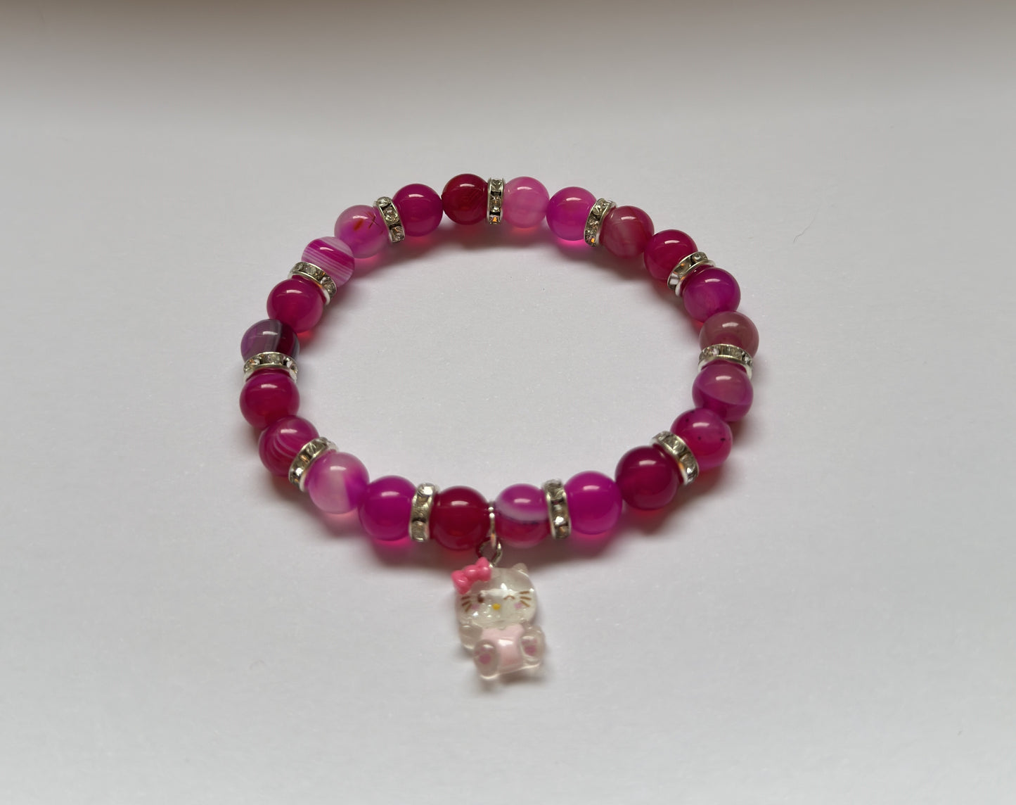 Hello Kitty Pink Agate Bracelet