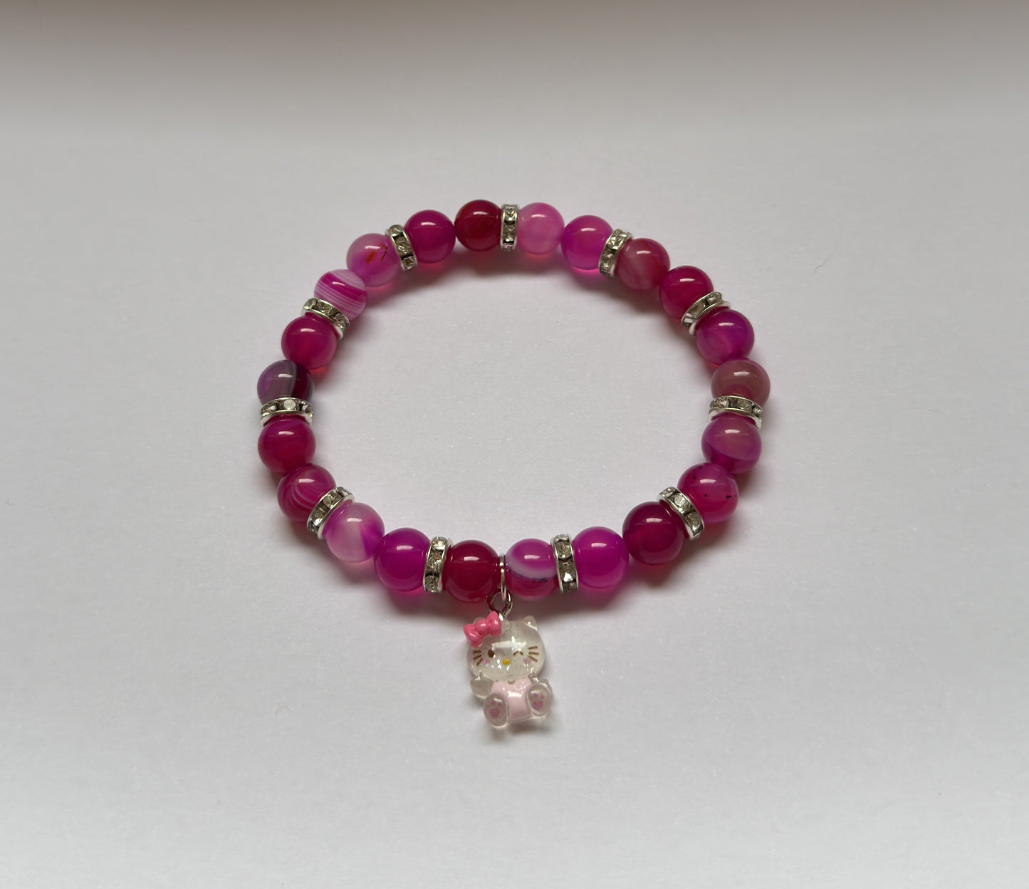 Hello Kitty Pink Agate Bracelet