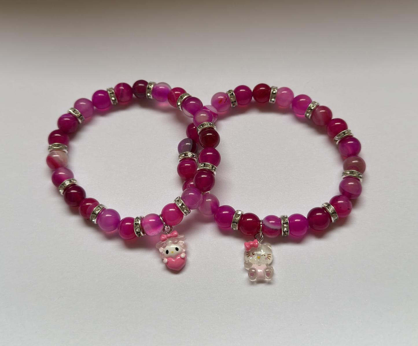Hello Kitty Pink Agate Bracelet
