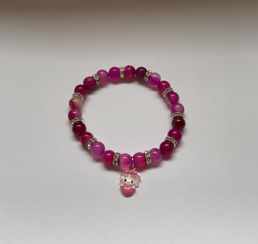 Hello Kitty & Friends Pink Agate Bracelet