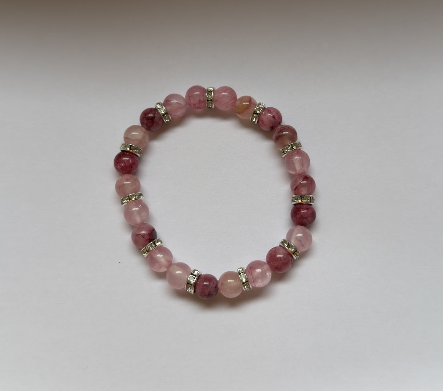 Diamante Rose Quartz X Pink Jade Bracelet