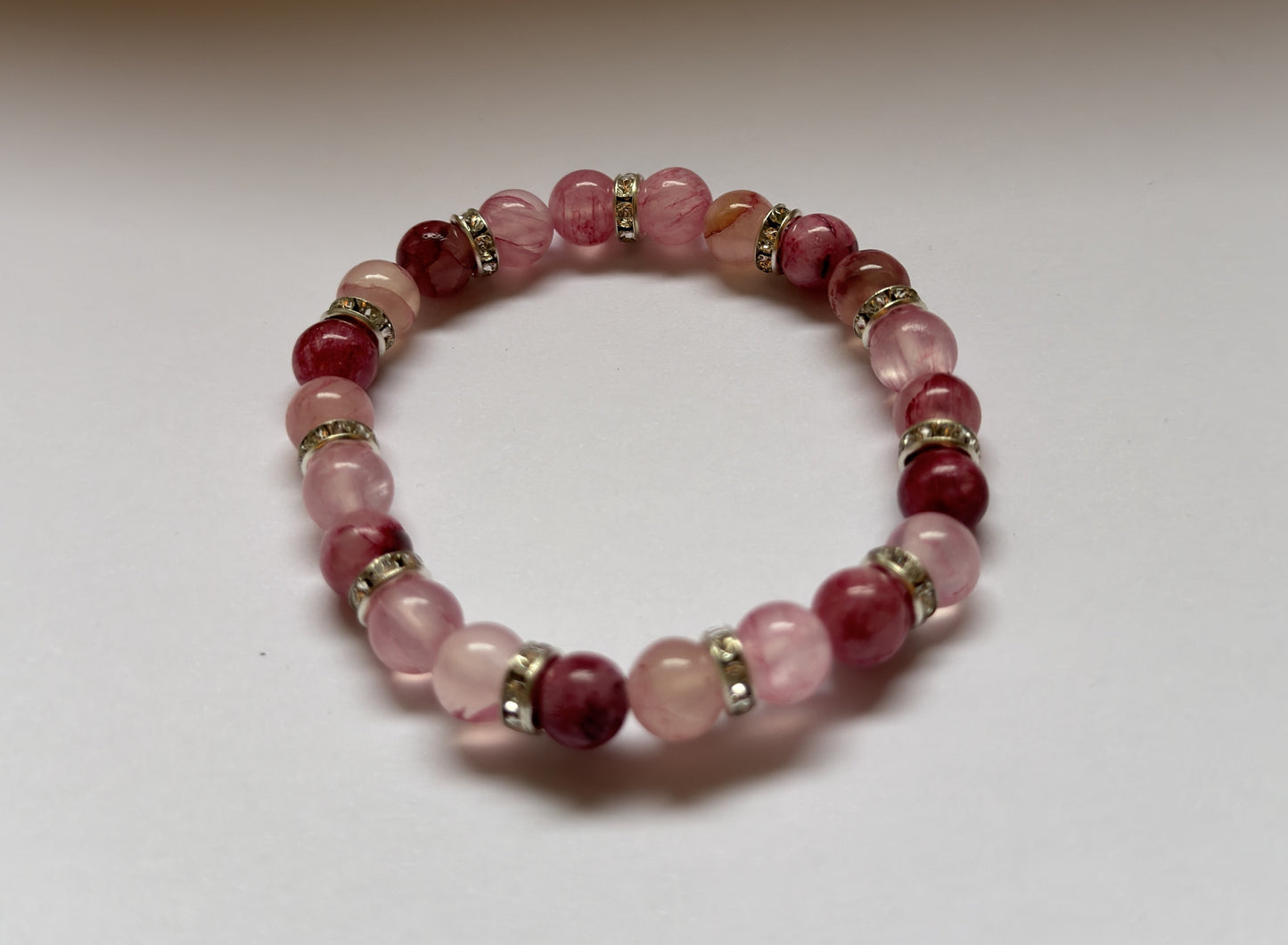 Diamante Rose Quartz X Pink Jade Bracelet