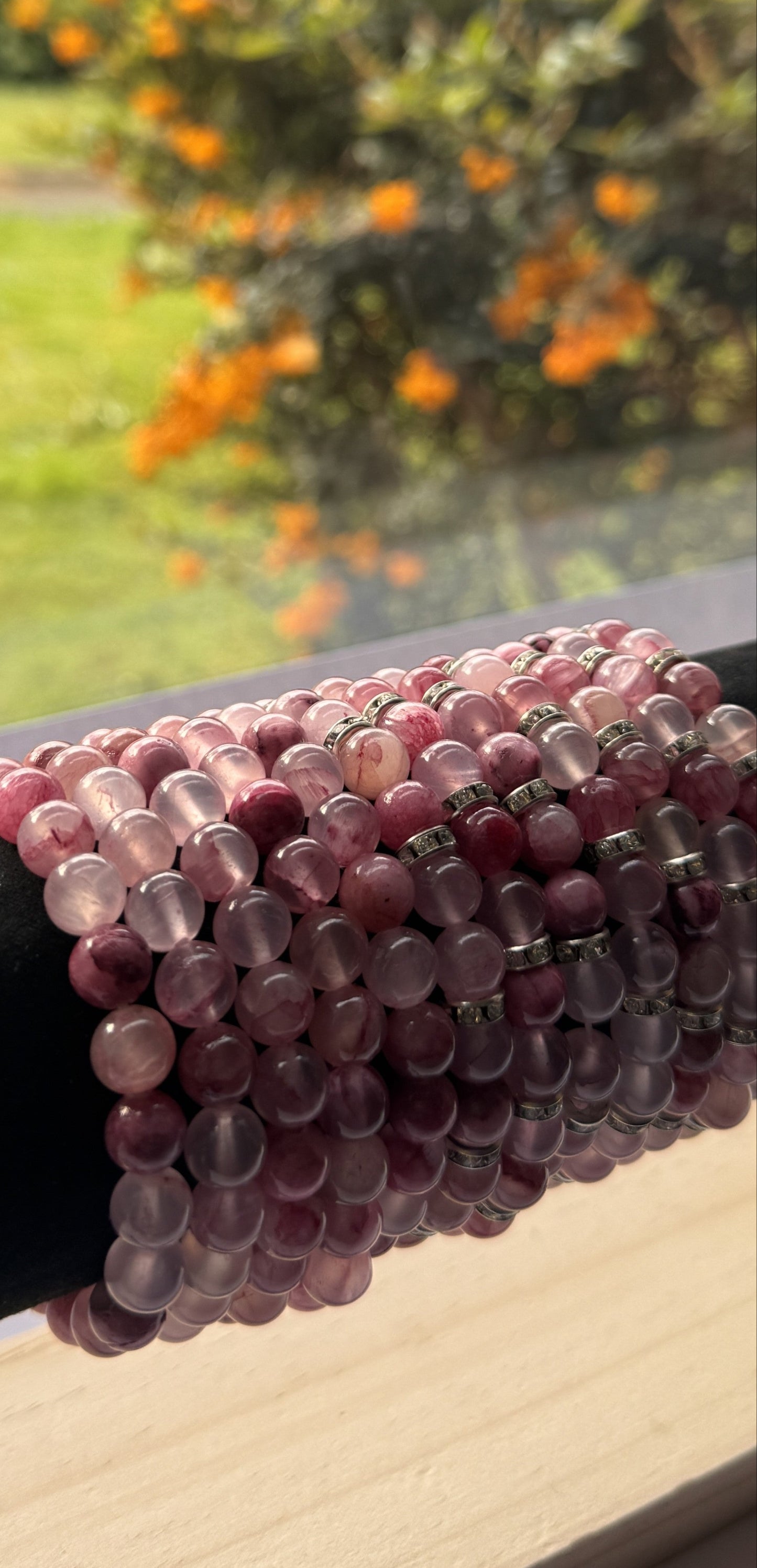 Diamante Rose Quartz X Pink Jade Bracelet